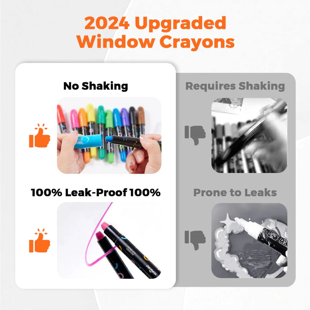 Jar Melo Window Crayons - 12 Colors