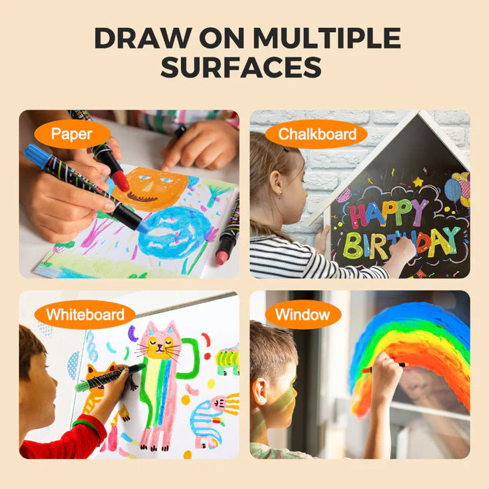 Jarmelo Smooth Time Dustless Chalk - 12 Colors