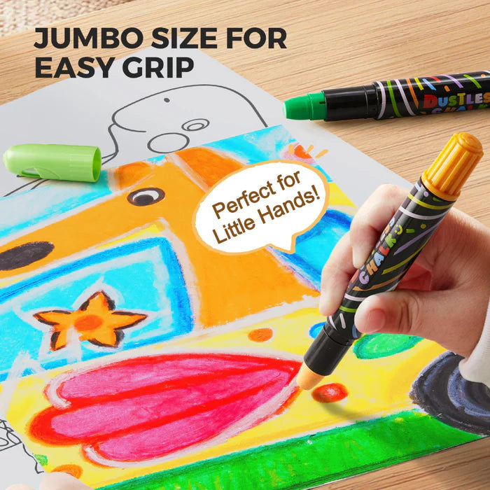 Jarmelo Smooth Time Dustless Chalk - 12 Colors