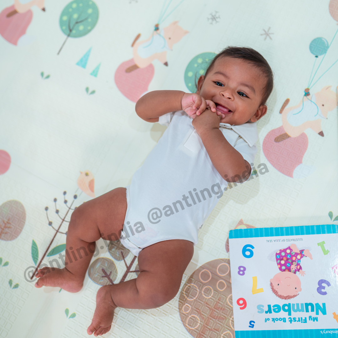 Premium Smooth Collar Unisex Cotton Rompers - Ecru