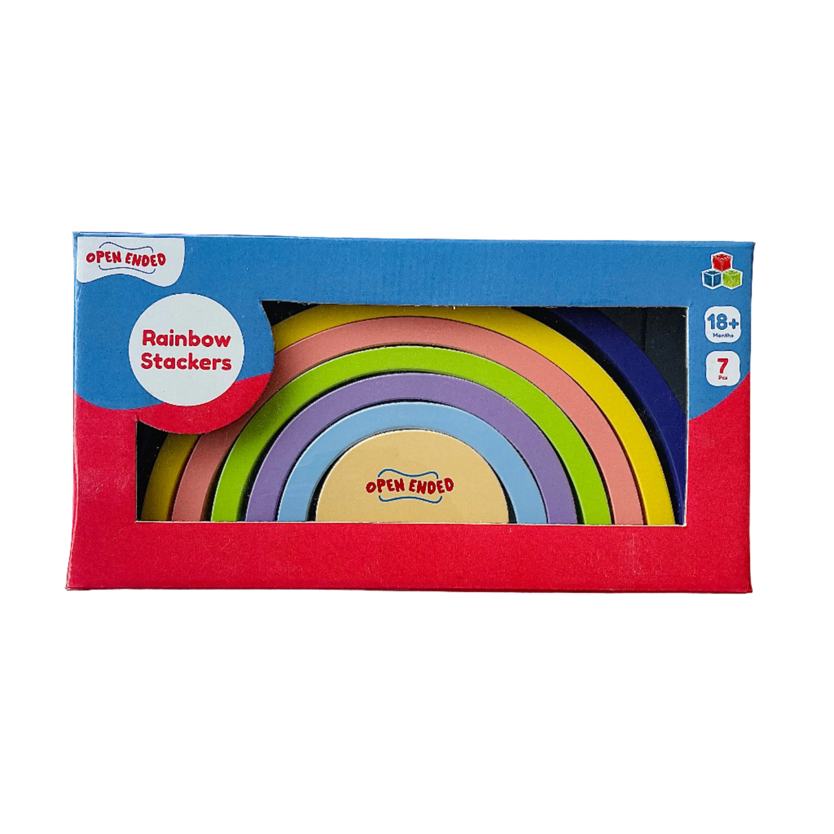 Open Ended Wooden Rainbow Stacker 7 Piece