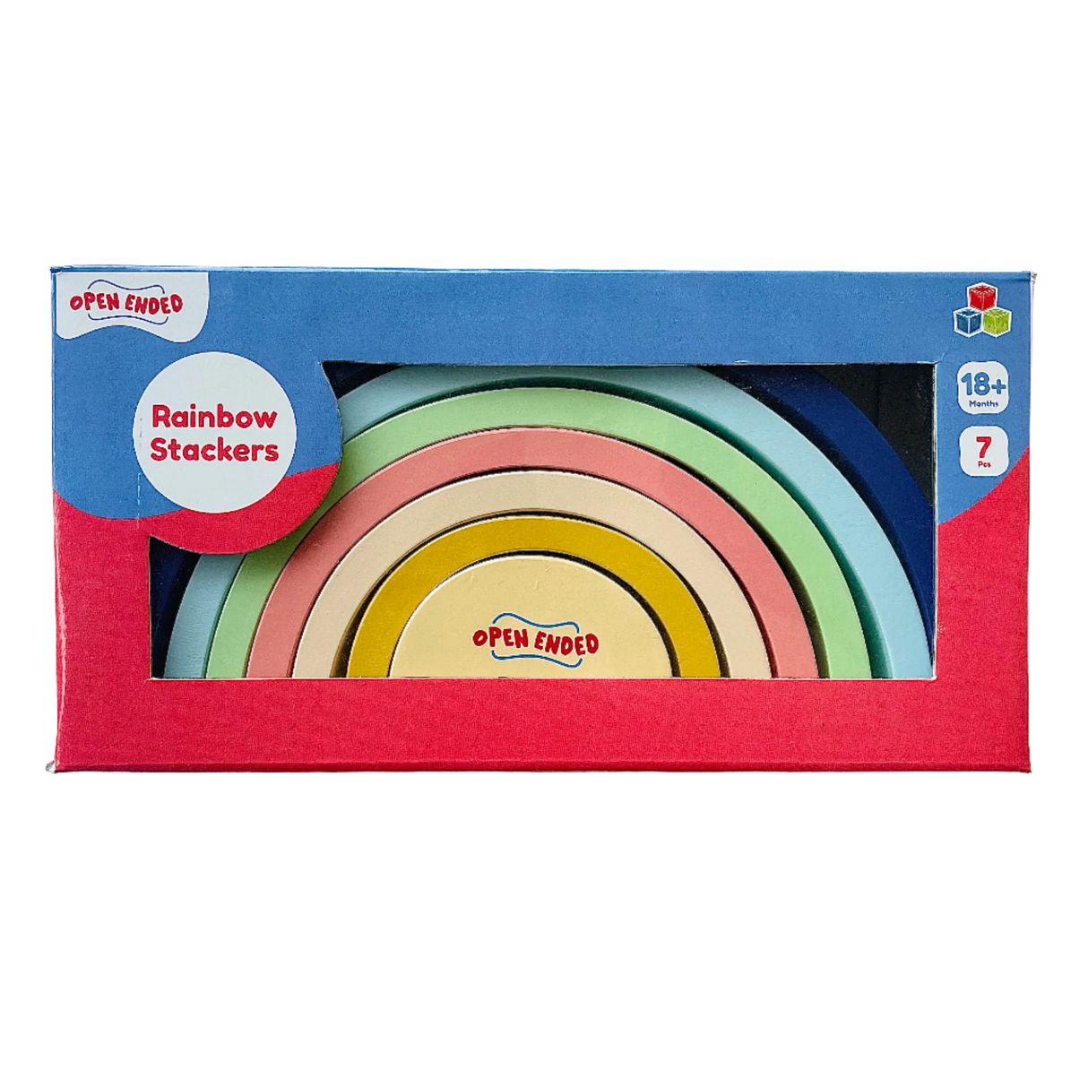 Open Ended Wooden Rainbow Stacker 7 Piece