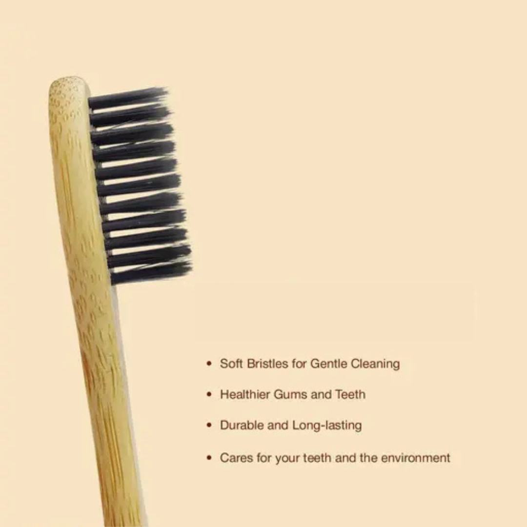 Bamboo Toothbrush for Moms - with Charcoal Activated Soft Bristles