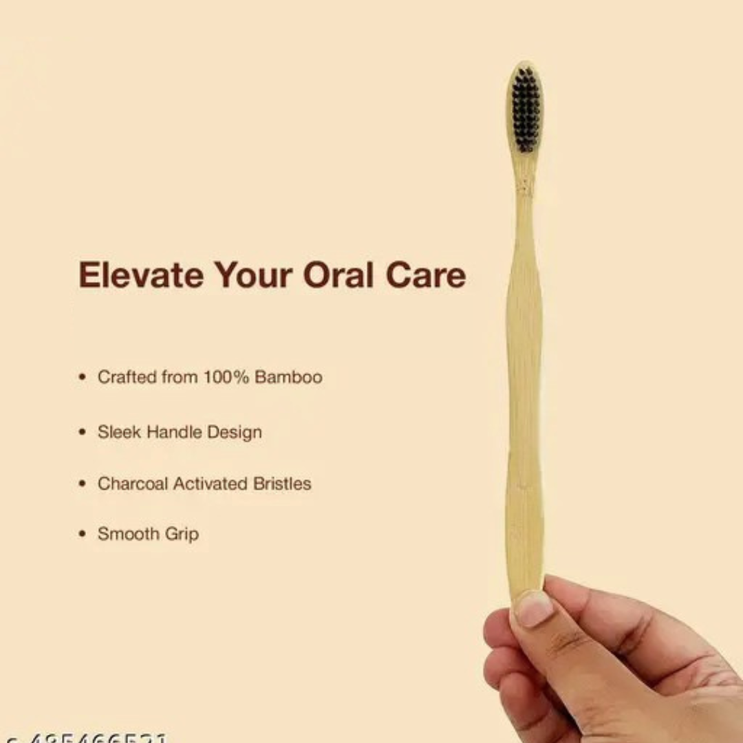 Bamboo Toothbrushes for Mom and Kids - Set of 2