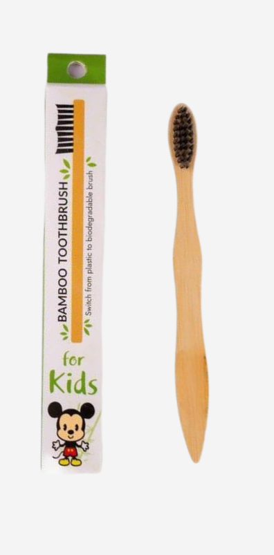 Bamboo Toothbrush for Kids - with Charcoal Activated Soft Bristles