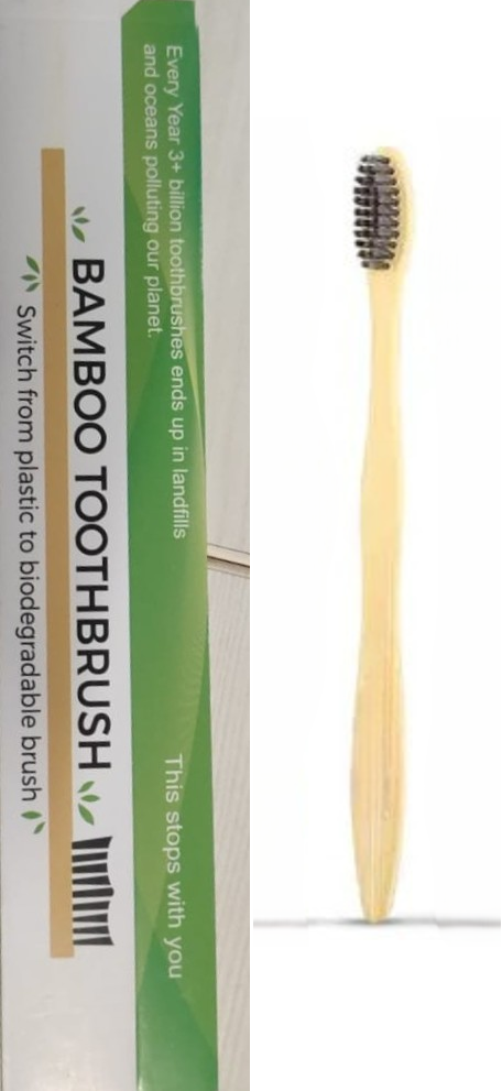 Bamboo Toothbrush for Moms - with Charcoal Activated Soft Bristles