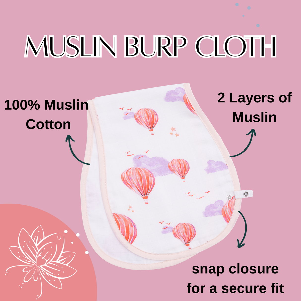 Premium Muslin Burp Cloth - Balloon Festival