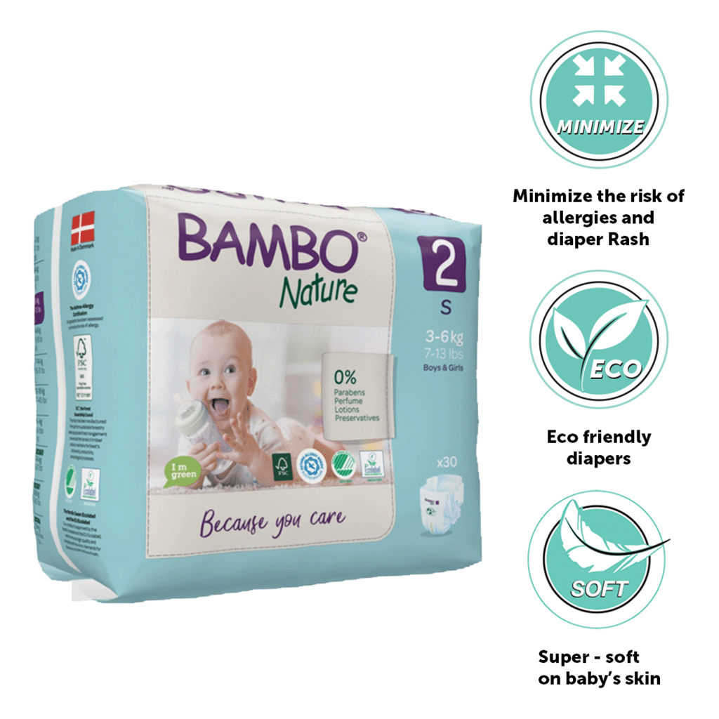 Eco-labeled Tape Diaper with Wetness Indicator - S