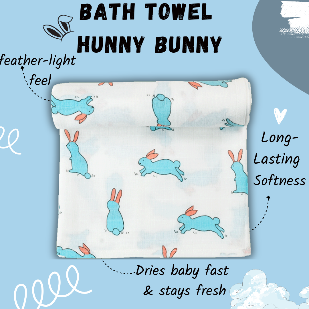 Muslin Baby Bath Towel - Hunny Bunny