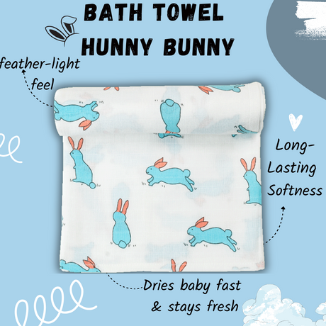 Muslin Baby Bath Towel - Hunny Bunny