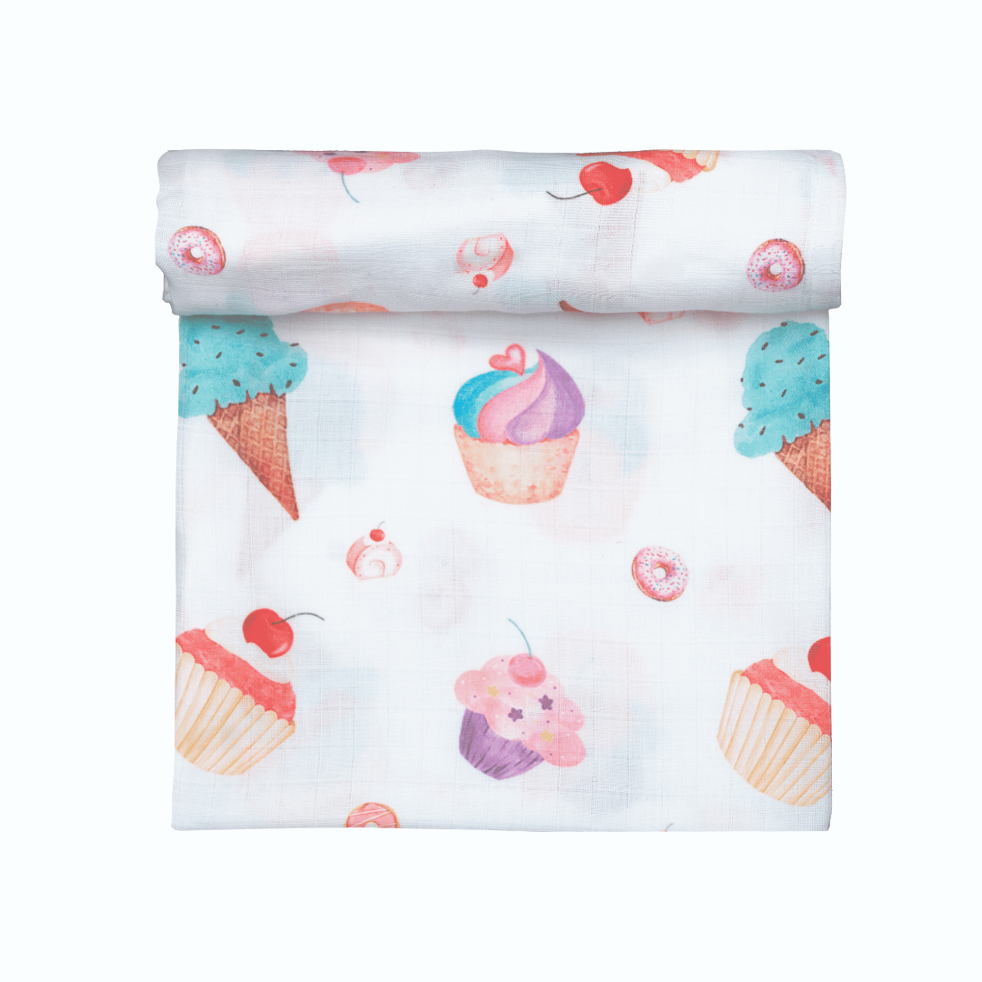 Premium Muslin Baby Bath Towel - Yummy Dessert