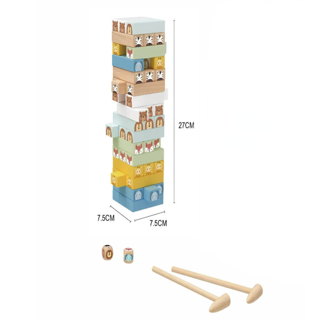 Open Ended Jungle Tumble Wooden Stacking Game