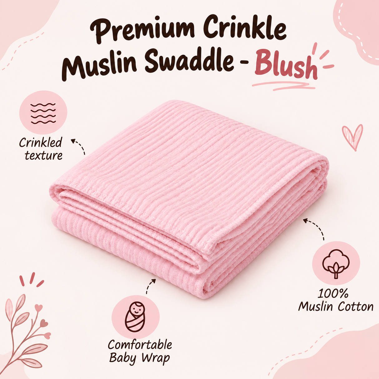 Premium Crinkle Muslin Swaddle