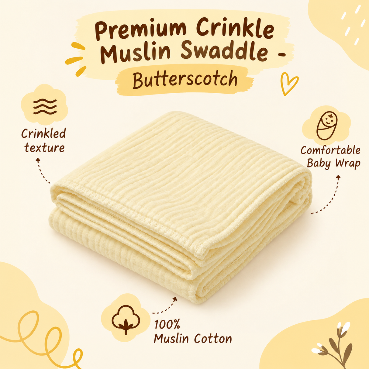 Premium Crinkle Muslin Swaddle