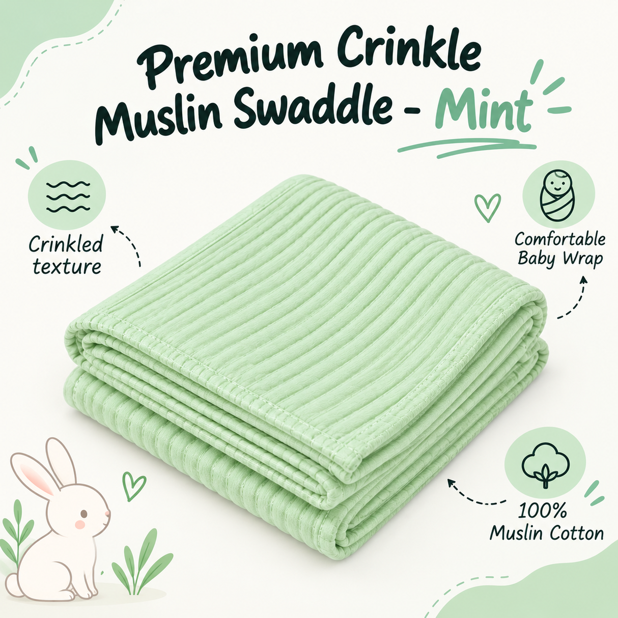 Premium Crinkle Muslin Swaddle