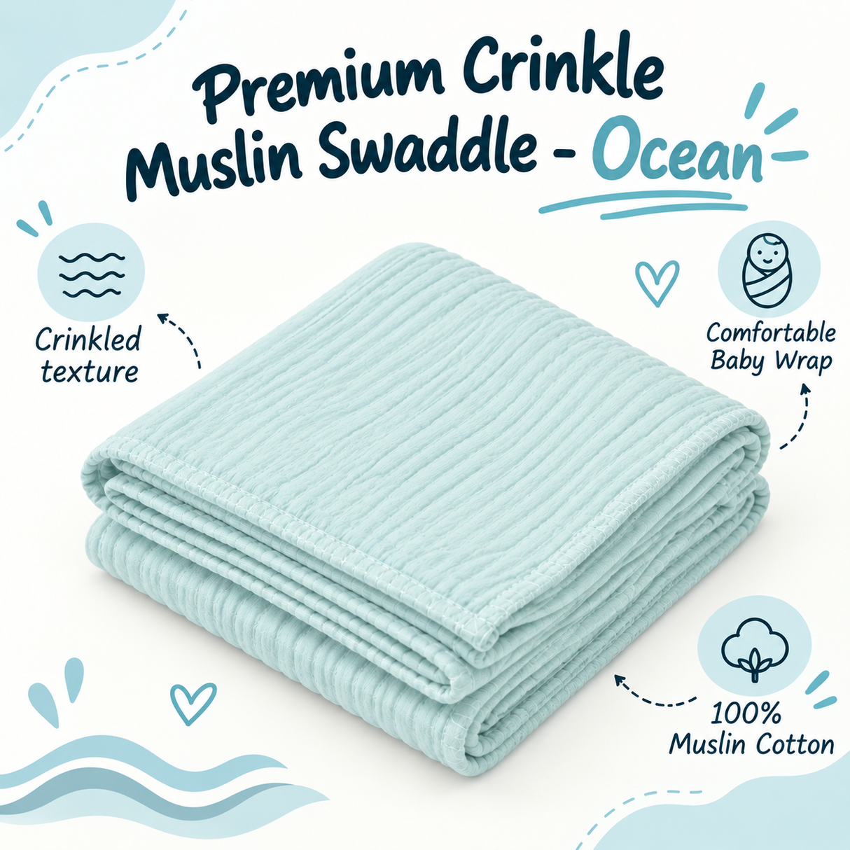 Premium Crinkle Muslin Swaddle