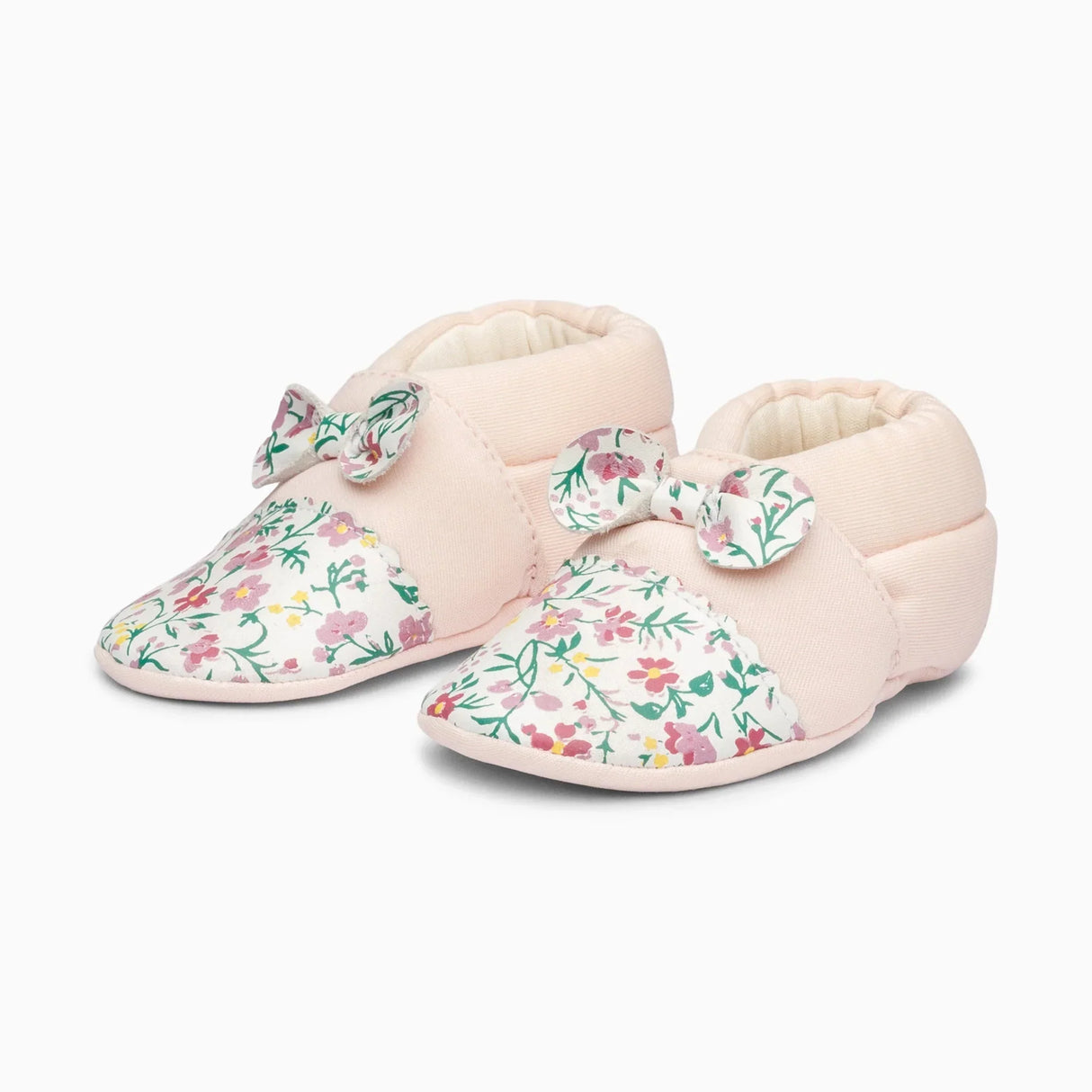 Bow Cotton Baby Shoe - Baby Pink