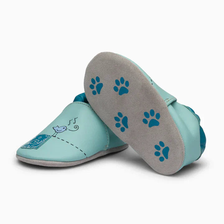 Birdie Leather Baby Shoe - Blue
