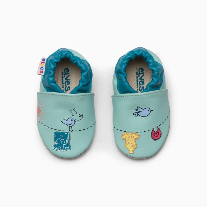 Birdie Leather Baby Shoe - Blue