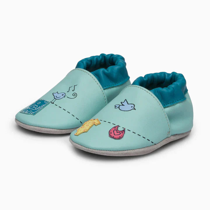 Birdie Leather Baby Shoe - Blue