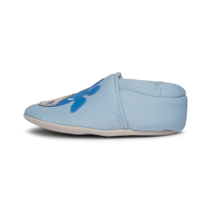 Baby Giraffe Cotton Baby Shoe - Light Blue
