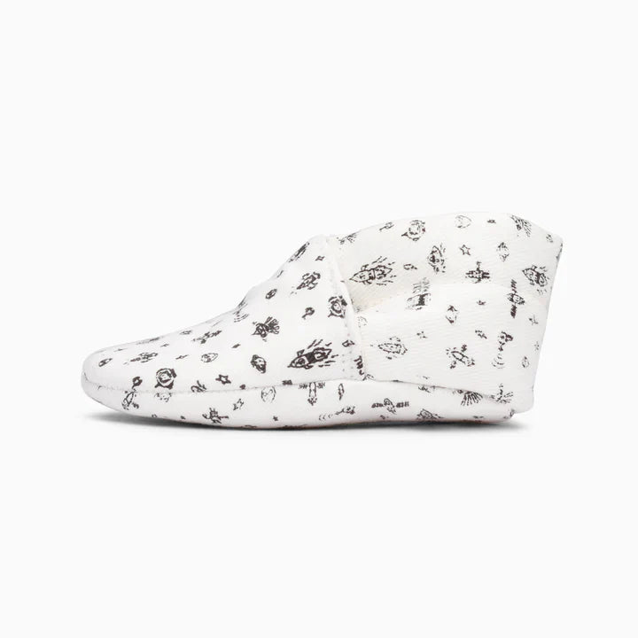 Galactic Cotton Baby Shoe - White