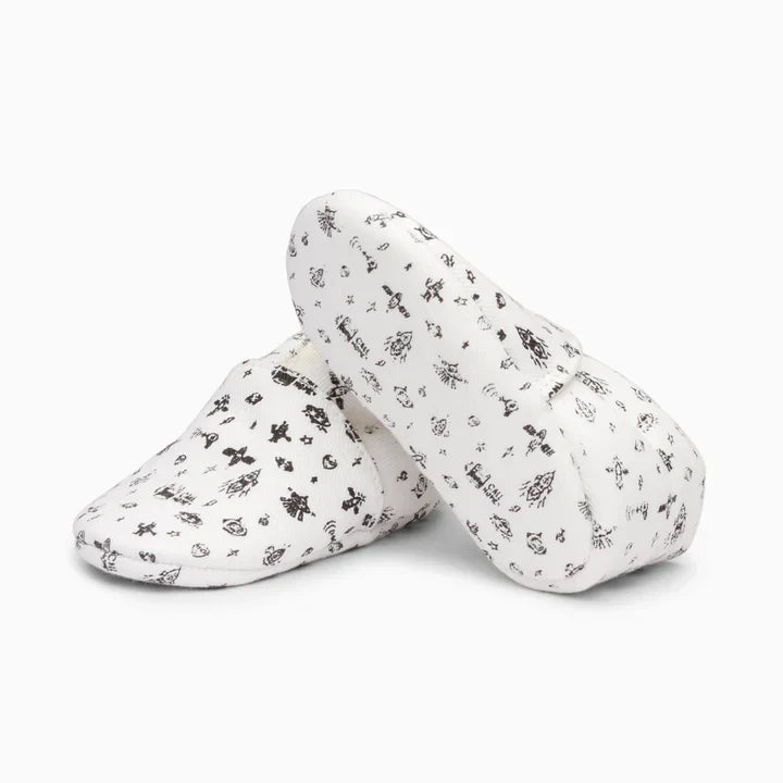 Galactic Cotton Baby Shoe - White
