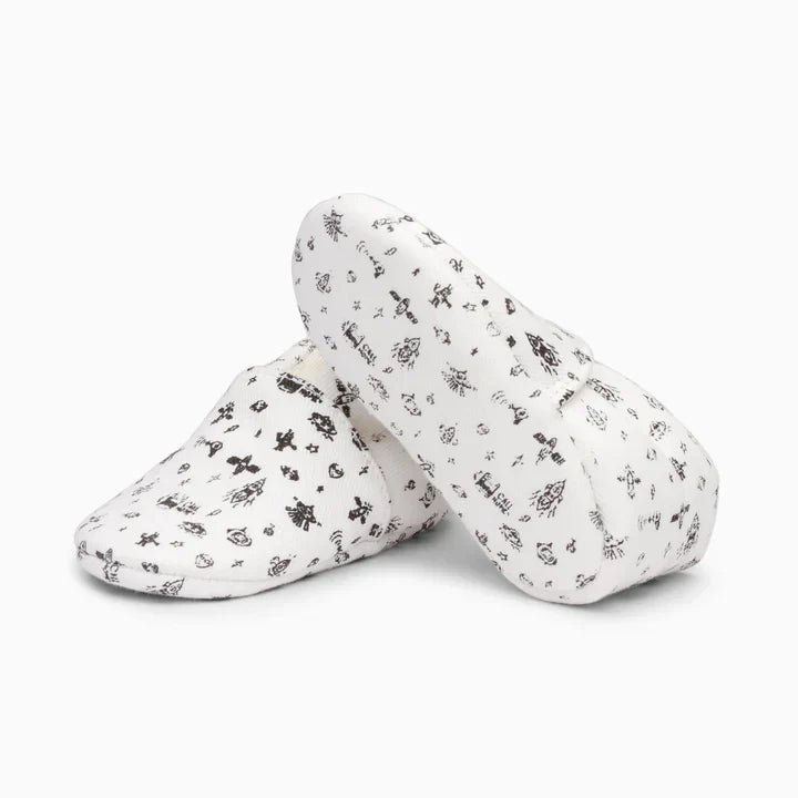 Galactic Cotton Baby Shoe - White