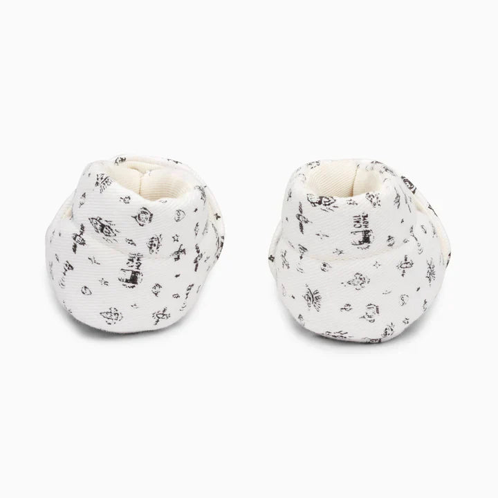 Galactic Cotton Baby Shoe - White