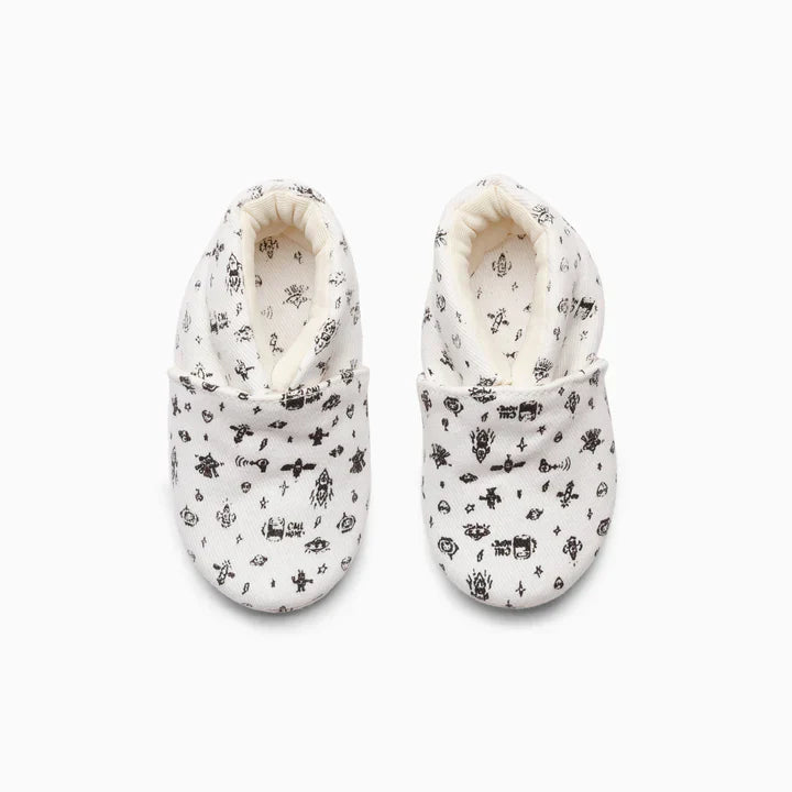 Galactic Cotton Baby Shoe - White