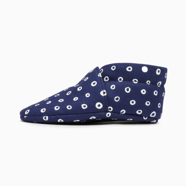 Rings Cotton Baby Shoe - Dark Blue