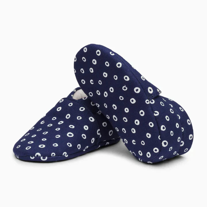 Rings Cotton Baby Shoe - Dark Blue
