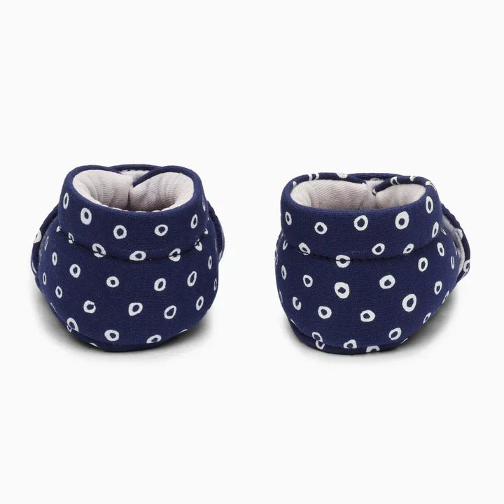Rings Cotton Baby Shoe - Dark Blue