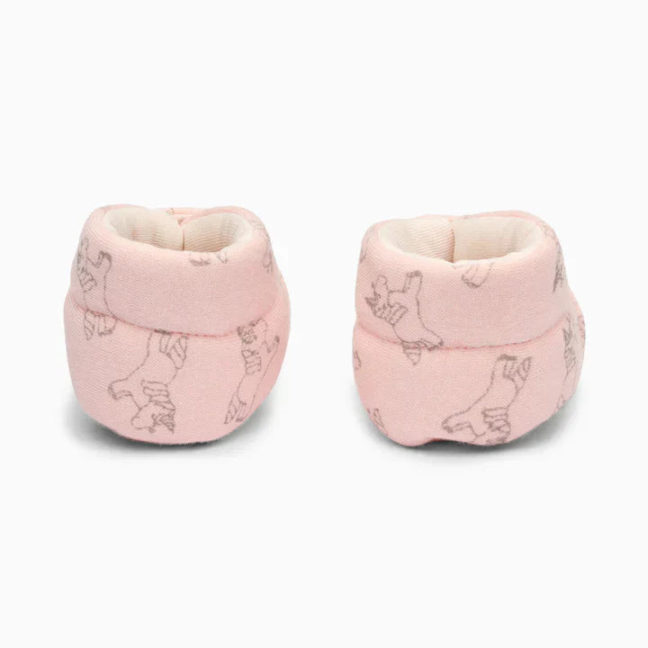 Unicorn Cotton Baby Shoe - Grey and Light Pink