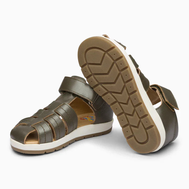 Single Strap Trio Kids Leather Sandals