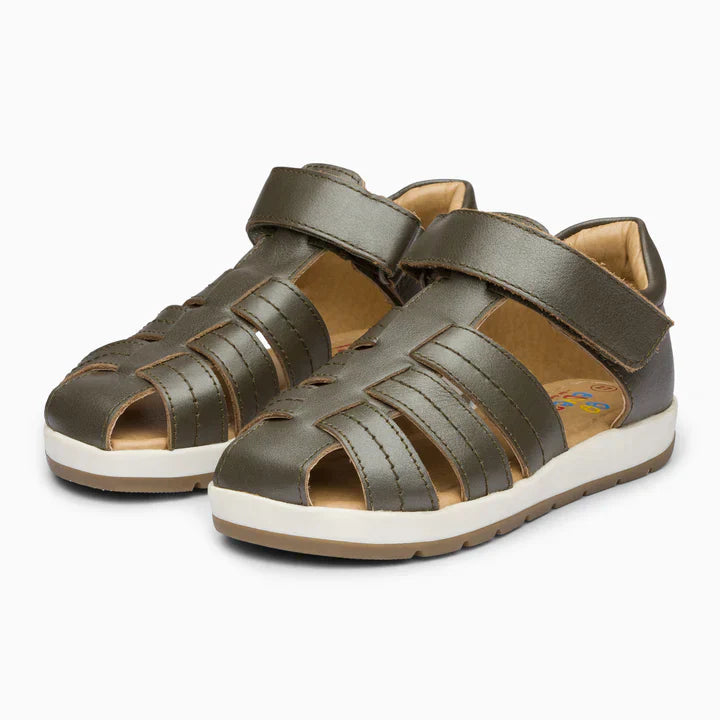 Single Strap Trio Kids Leather Sandals