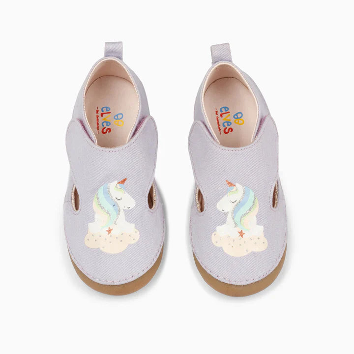 Unicorn Double Strap Kids Velcro Sandals - Lavender Purple