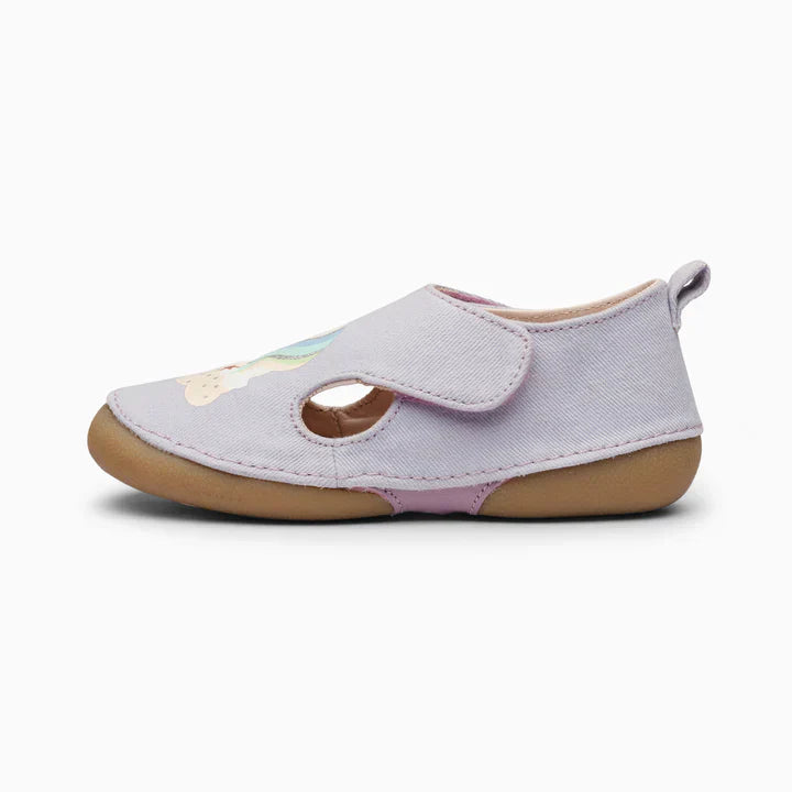Unicorn Double Strap Kids Velcro Sandals - Lavender Purple