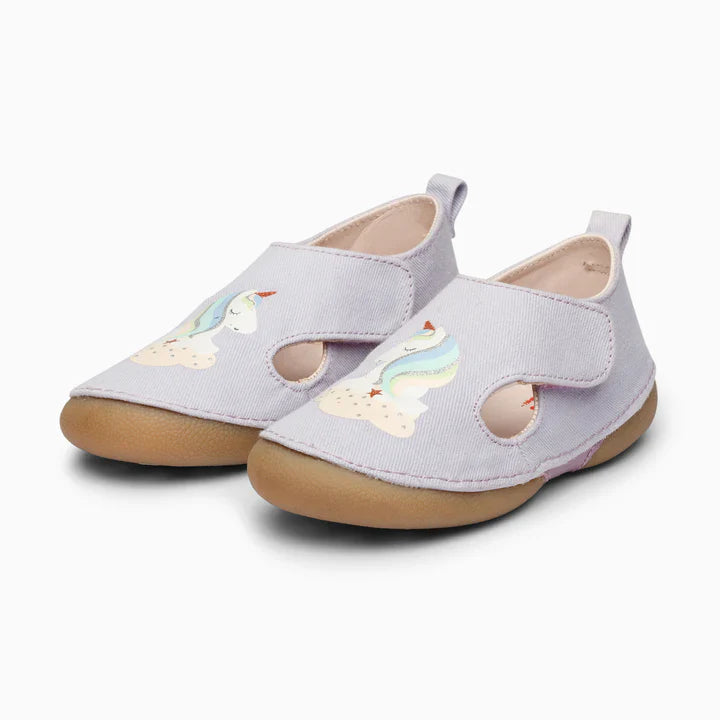 Unicorn Double Strap Kids Velcro Sandals - Lavender Purple