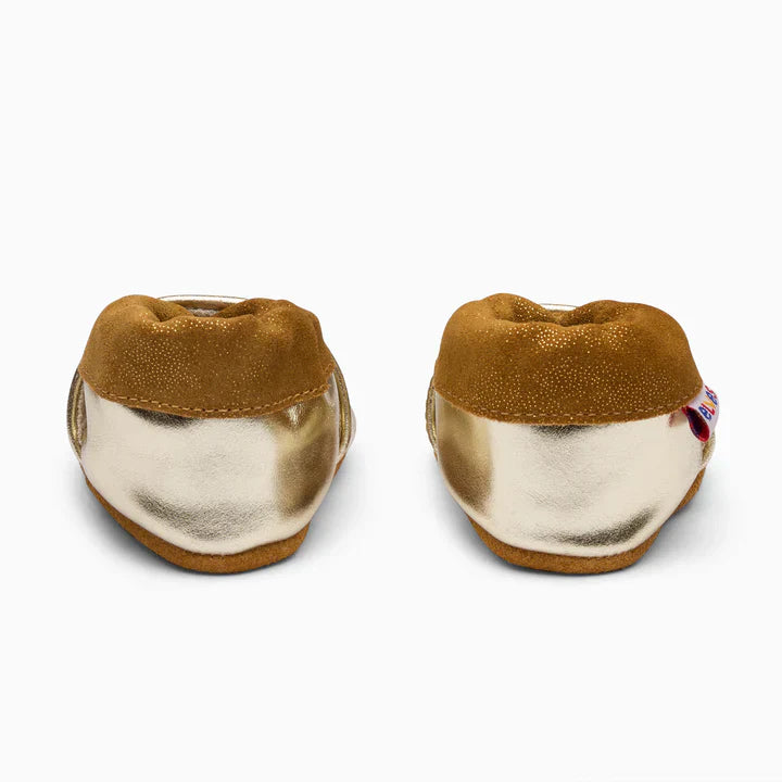 Lion Leather Baby Shoe - Gold and Brown