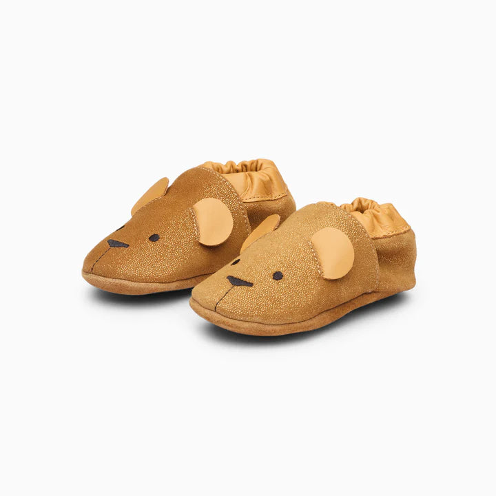 Teddy Bear Leather Baby Shoe - Brown