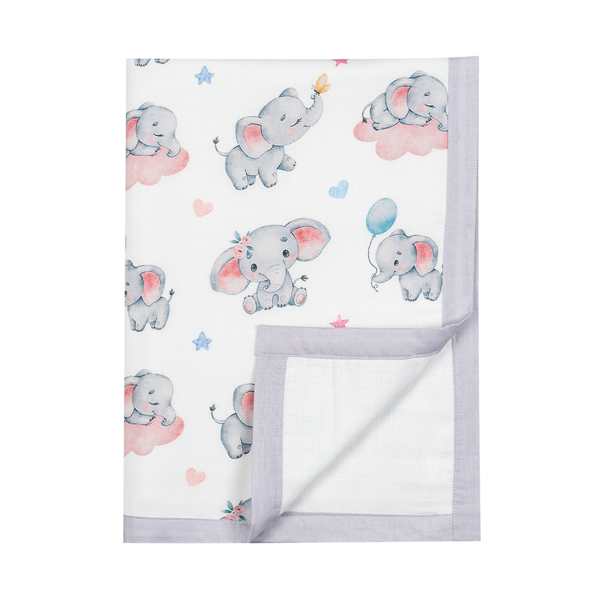 Premium 4 Layers Muslin Holding Towel - Elephant Dreams