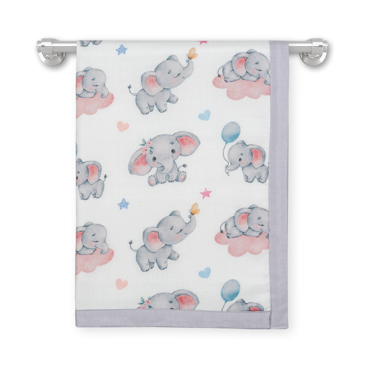 Premium 4 Layers Muslin Holding Towel - Elephant Dreams