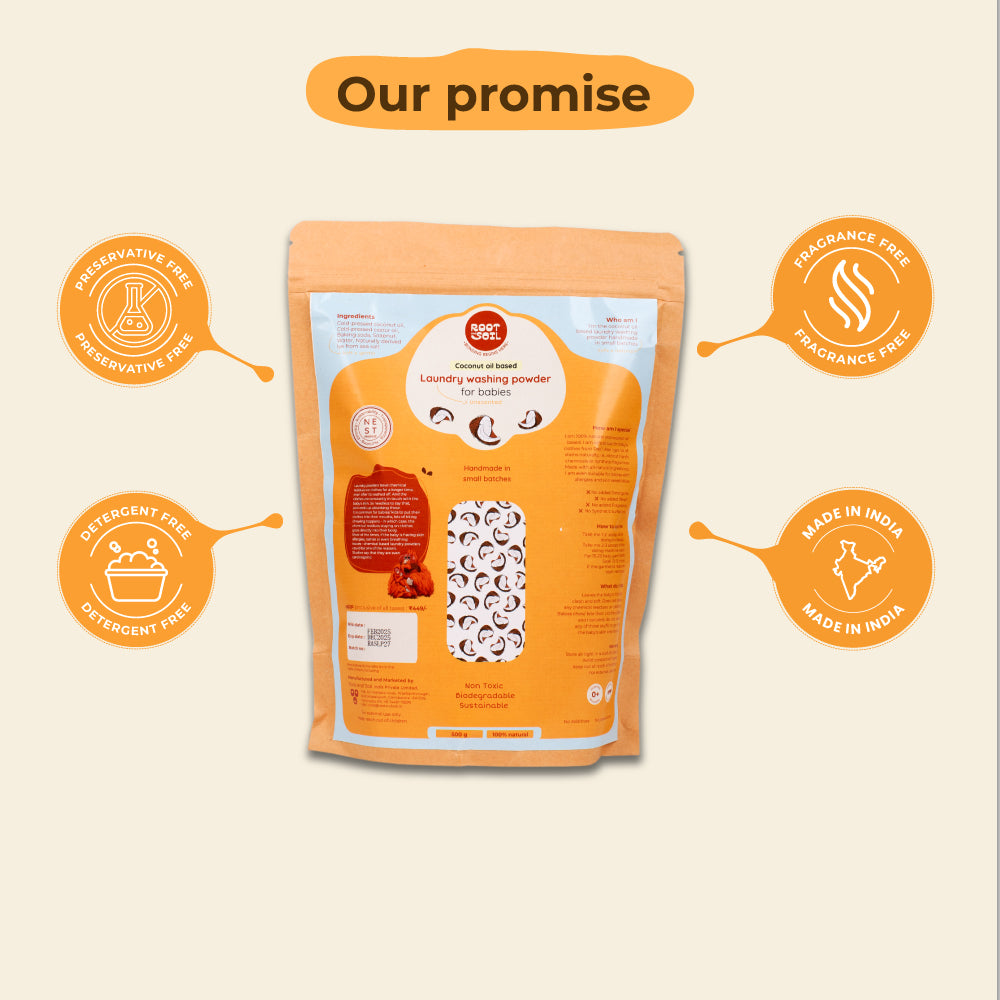 Natural Baby laundry washing powder (Coconut Oil based) - pack of 2