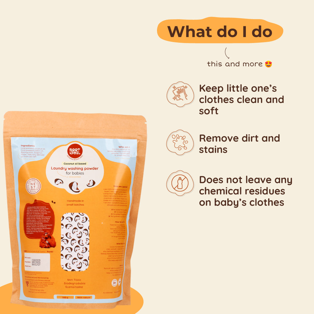 Natural Baby laundry washing powder (Coconut Oil based) - pack of 2