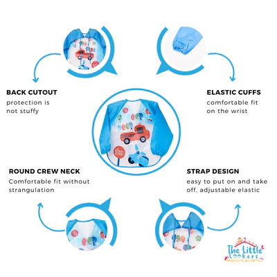 Sleeved Washable Waterproof Bib/Apron with Pocket & Tying Robe