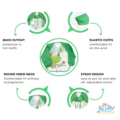 Sleeved Washable Waterproof Bib/Apron with Pocket & Tying Robe