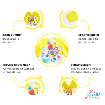 Sleeved Washable Waterproof Bib/Apron with Pocket & Tying Robe