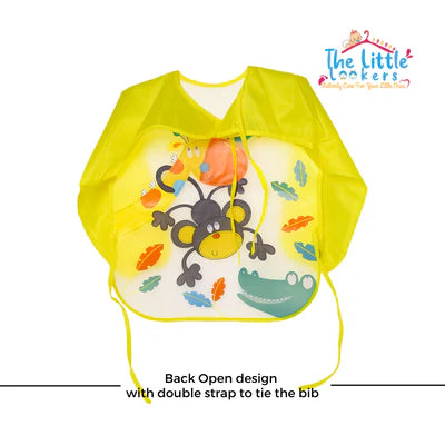 Sleeved Washable Waterproof Bib/Apron with Pocket & Tying Robe