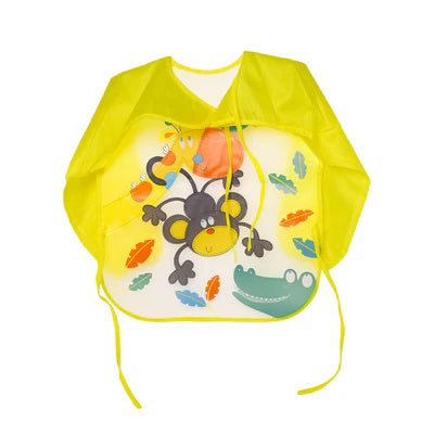 Sleeved Washable Waterproof Bib/Apron with Pocket & Tying Robe